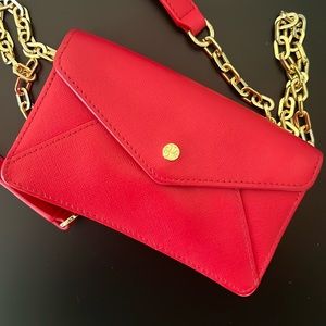Tory Burch Crossbody Mini Purse Bag, Red + Gold hardware